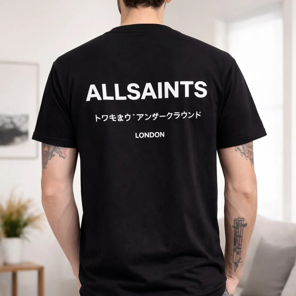 All Saints Black Graphic Tee - Picture 2 of 5
